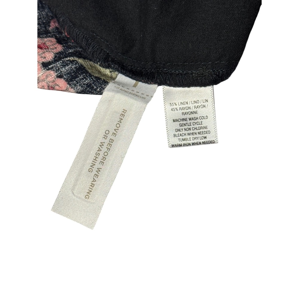LOFT Petites Floral Strawberry Linen Blend Paperbag Waist Fringe Shorts XSP - Picture 7 of 7